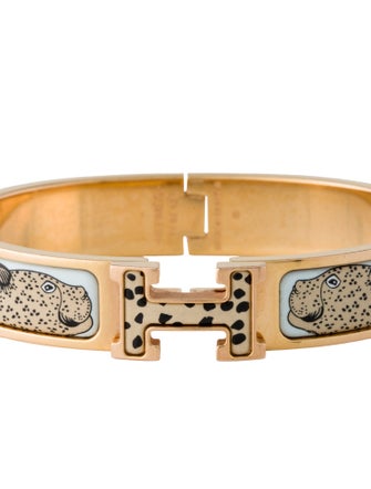 Hermès Enamel Leopard Clic H Bracelet