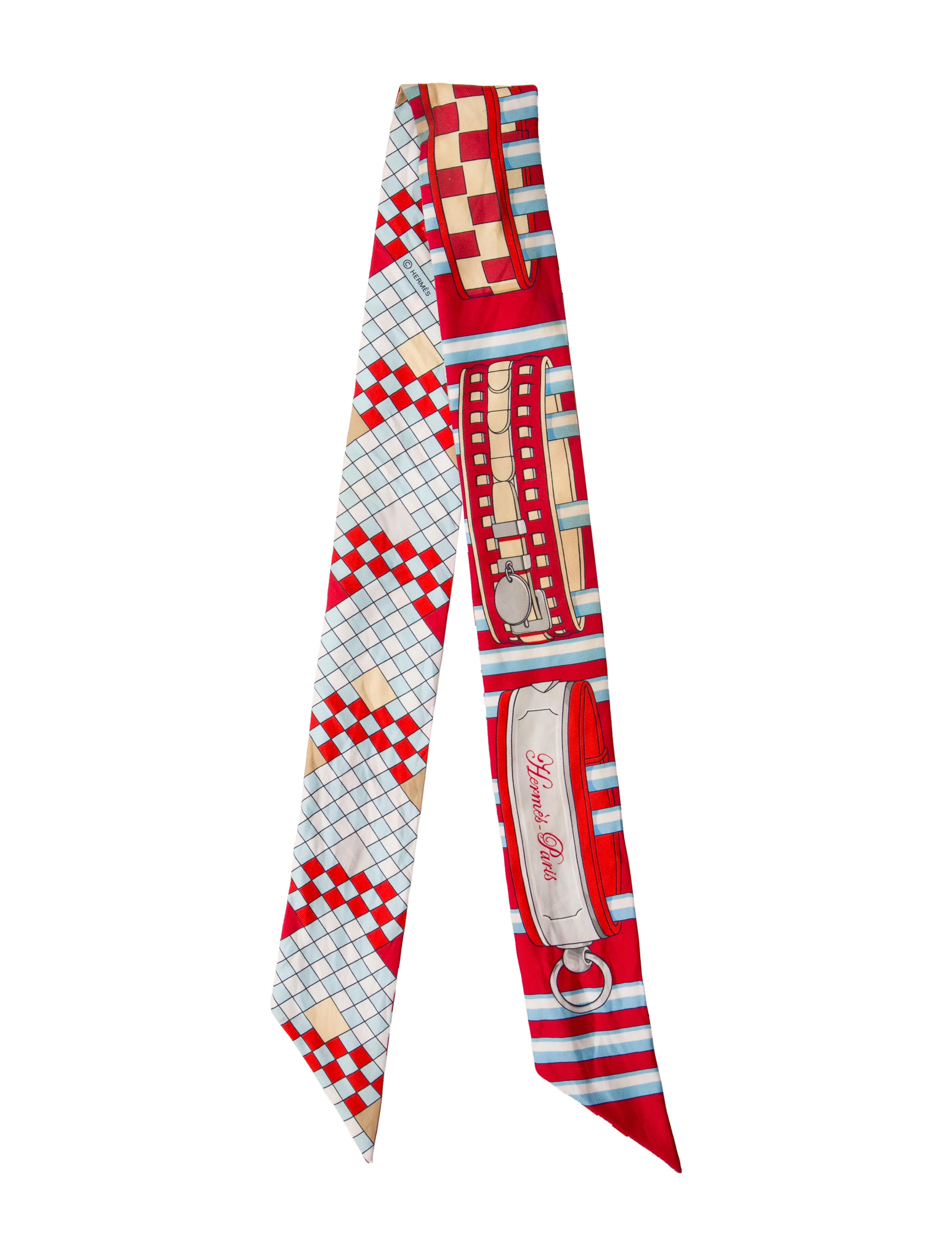 Hermès Colliers De Chiens Remix Silk Twilly Scarf