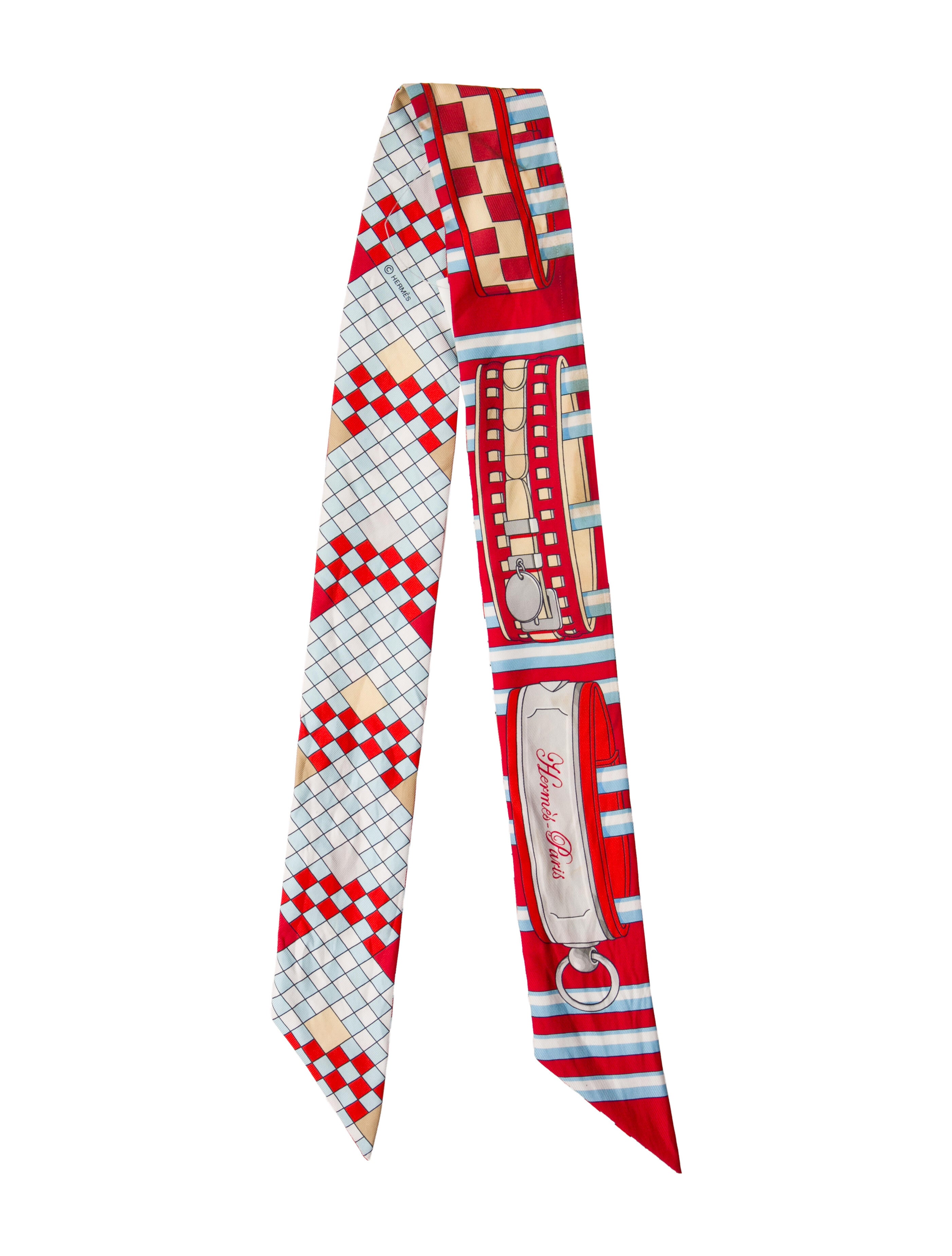 Hermès Colliers De Chiens Remix Silk Twilly Scarf