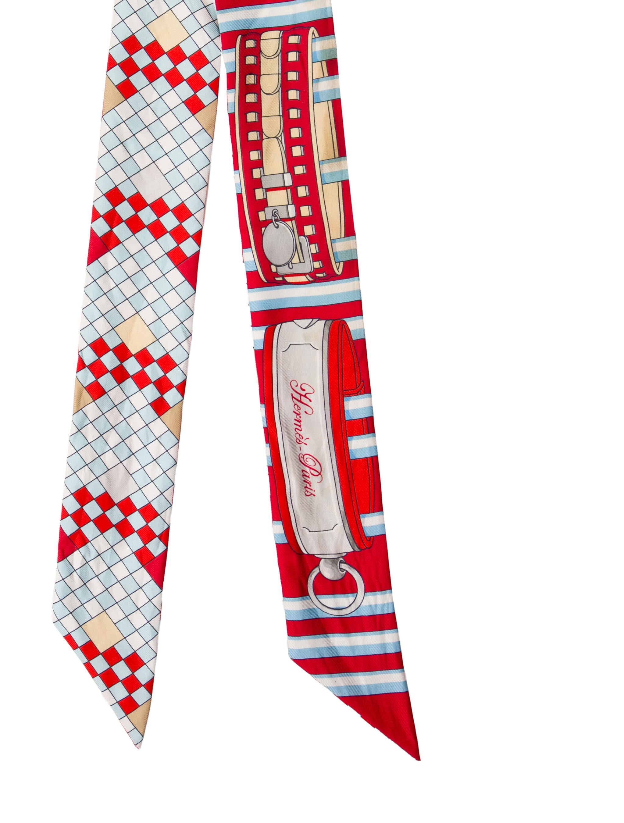 Hermès Colliers De Chiens Remix Silk Twilly Scarf