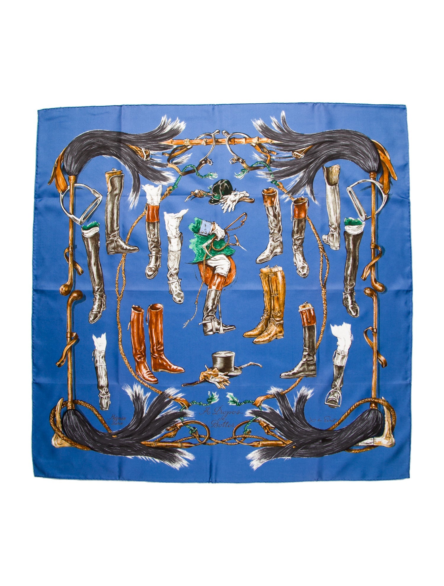 Hermès Propos de Bottes Silk Scarf