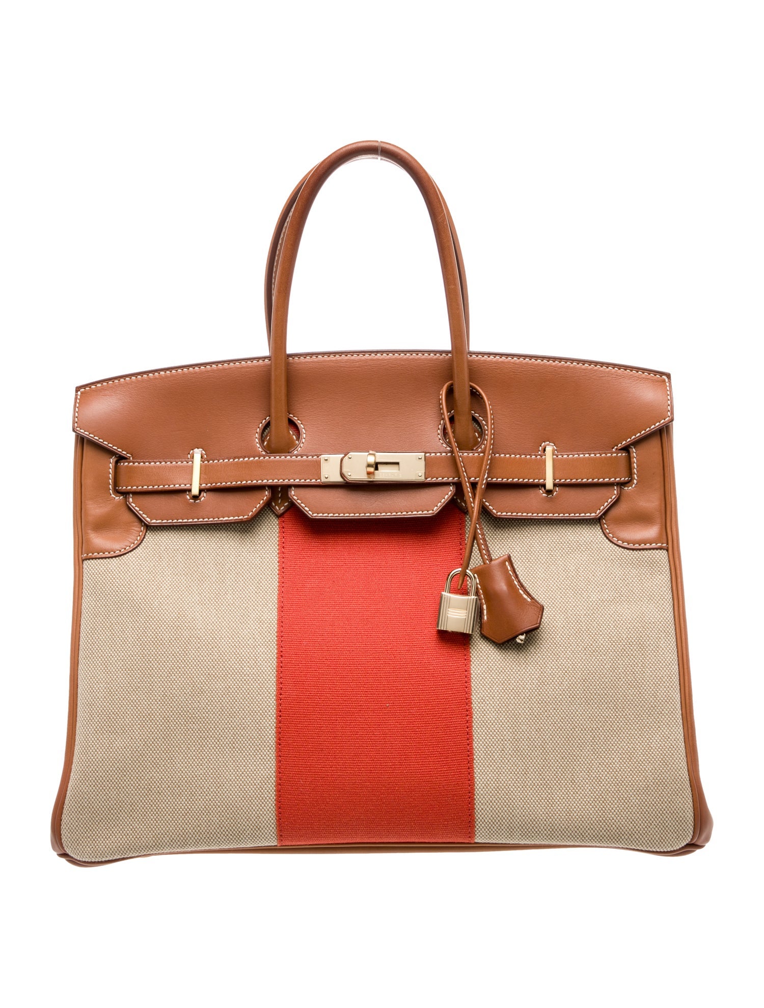 Hermès Toile and Barenia Flag Birkin 35