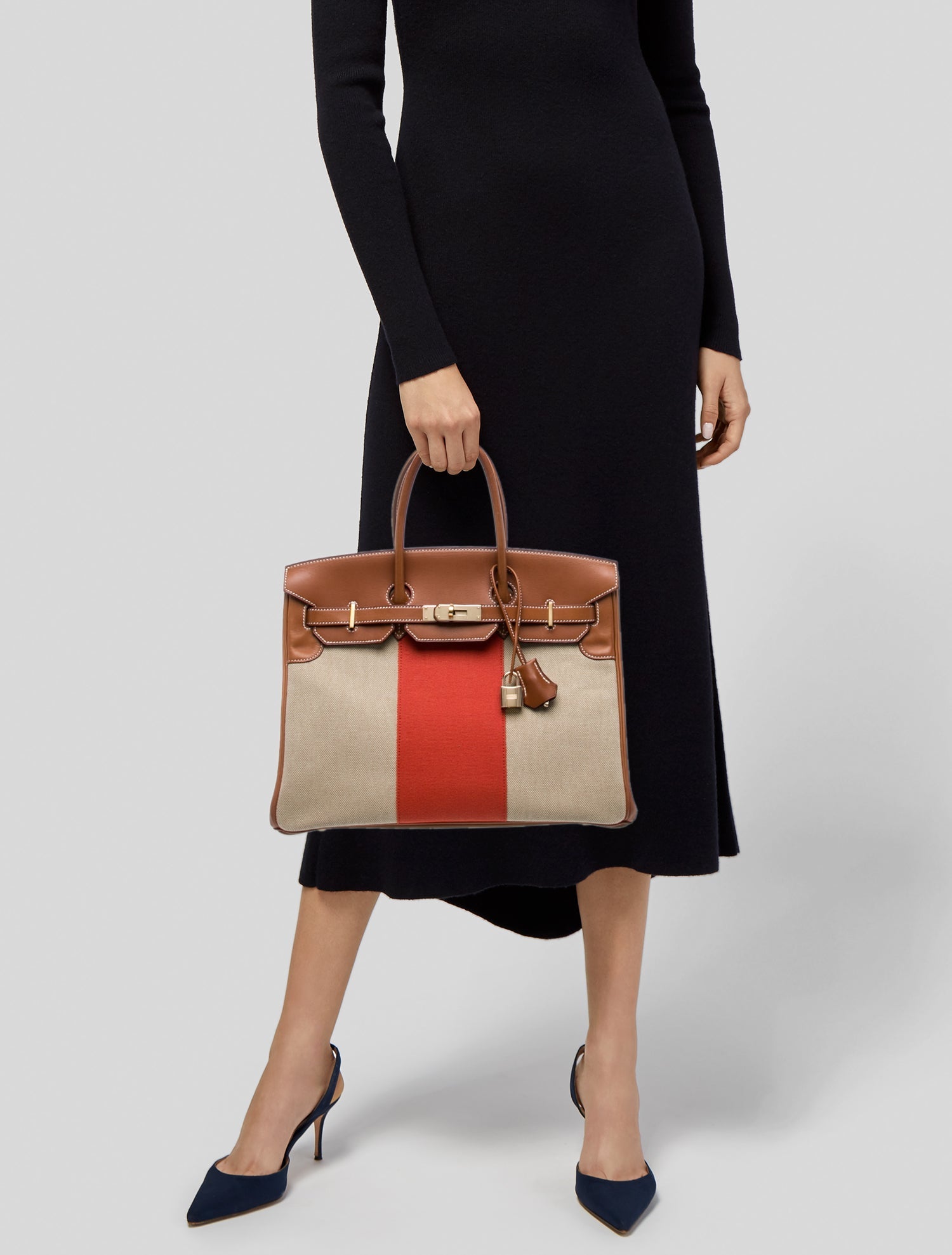 Hermès Toile and Barenia Flag Birkin 35