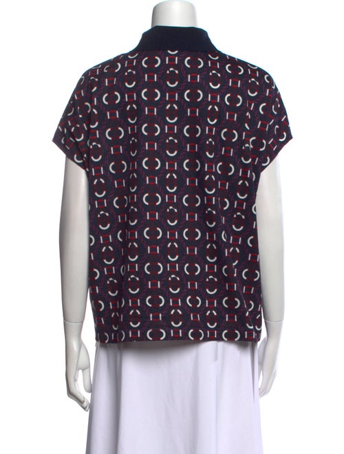 Hermès Printed Mock Neck Blouse