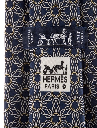 Hermès Patterned Silk Tie