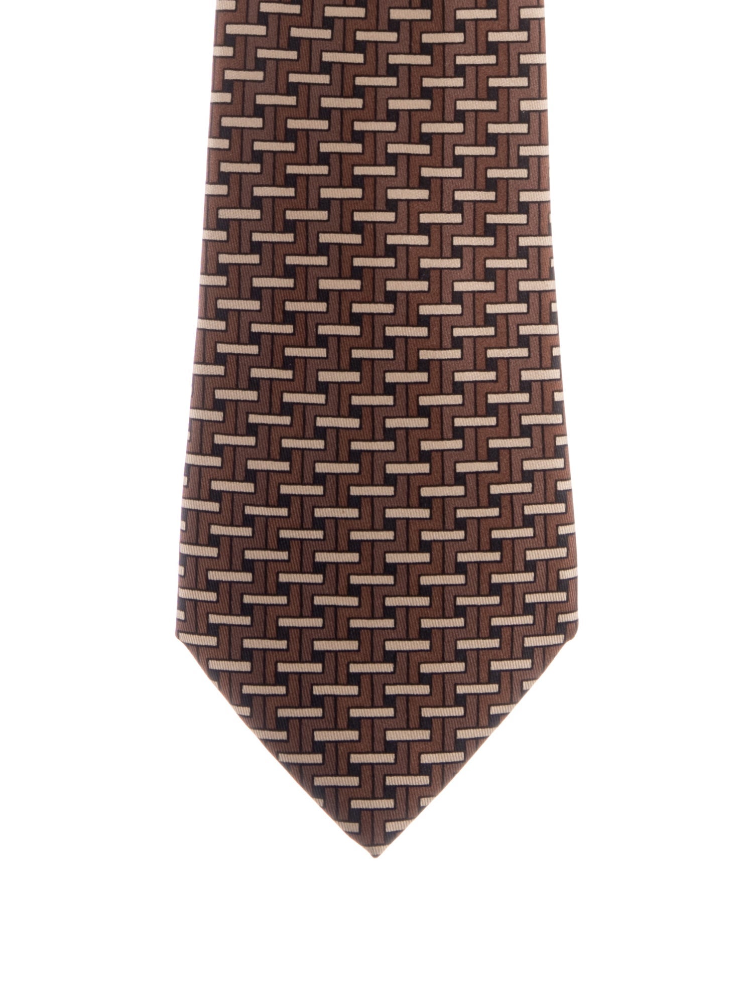 Hermès Patterned Silk Tie