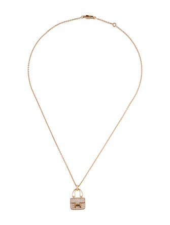 Hermès 18K Diamond Amulettes Constance Pendant Necklace