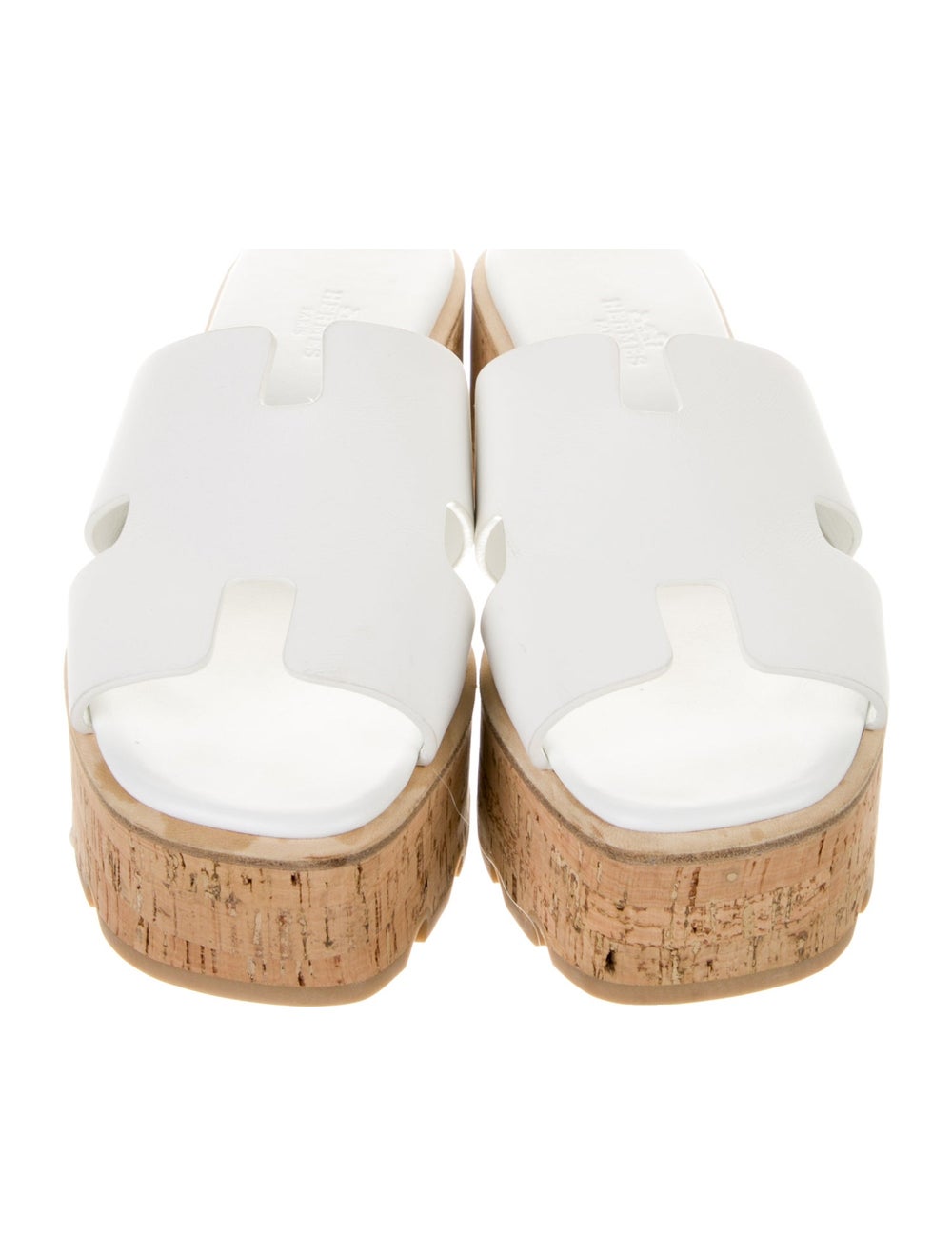 Hermès Eze 30 Slides Neutrals Leather H Logo Plat… - image 3