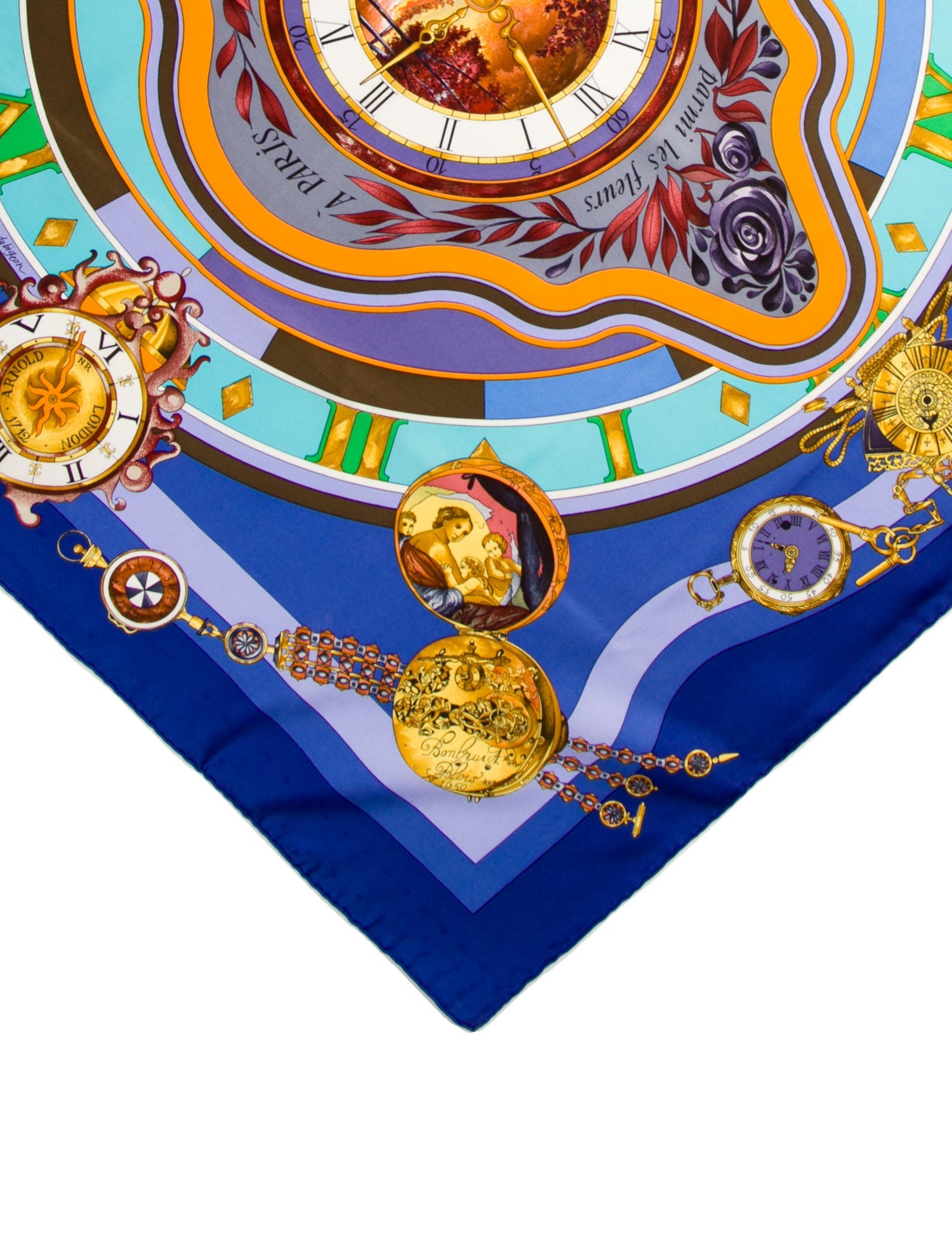 Hermès Parmi les Fleurs, Je Compte les Heures Silk Scarf w/ Tags