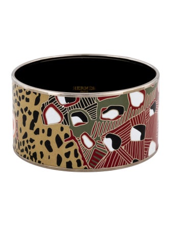 Hermès Enamel Extra Wide Bangle Bracelet