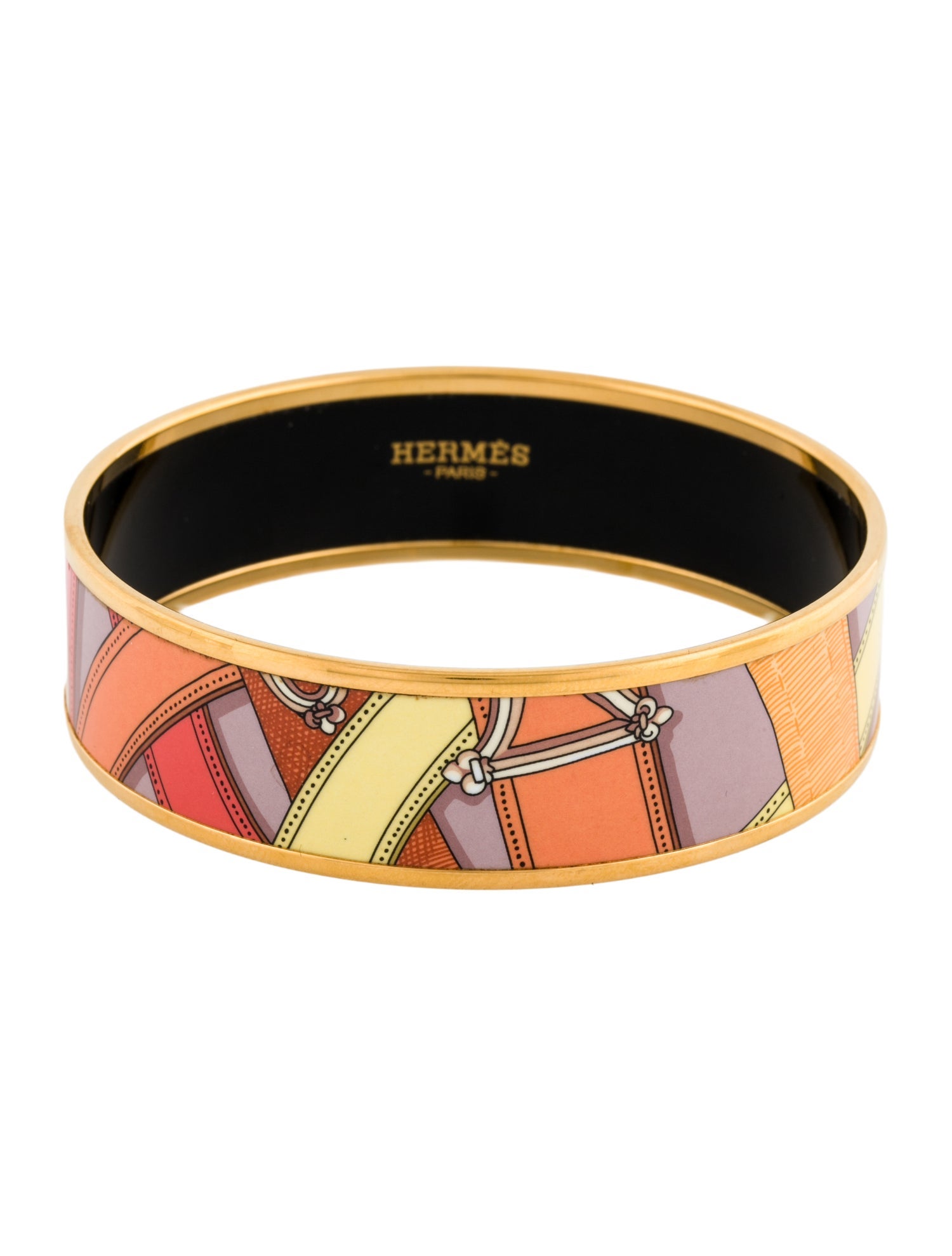 Hermès Enamel Wide Bangle Bracelet