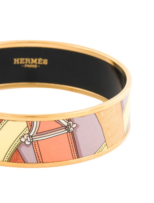 Hermès Enamel Wide Bangle Bracelet