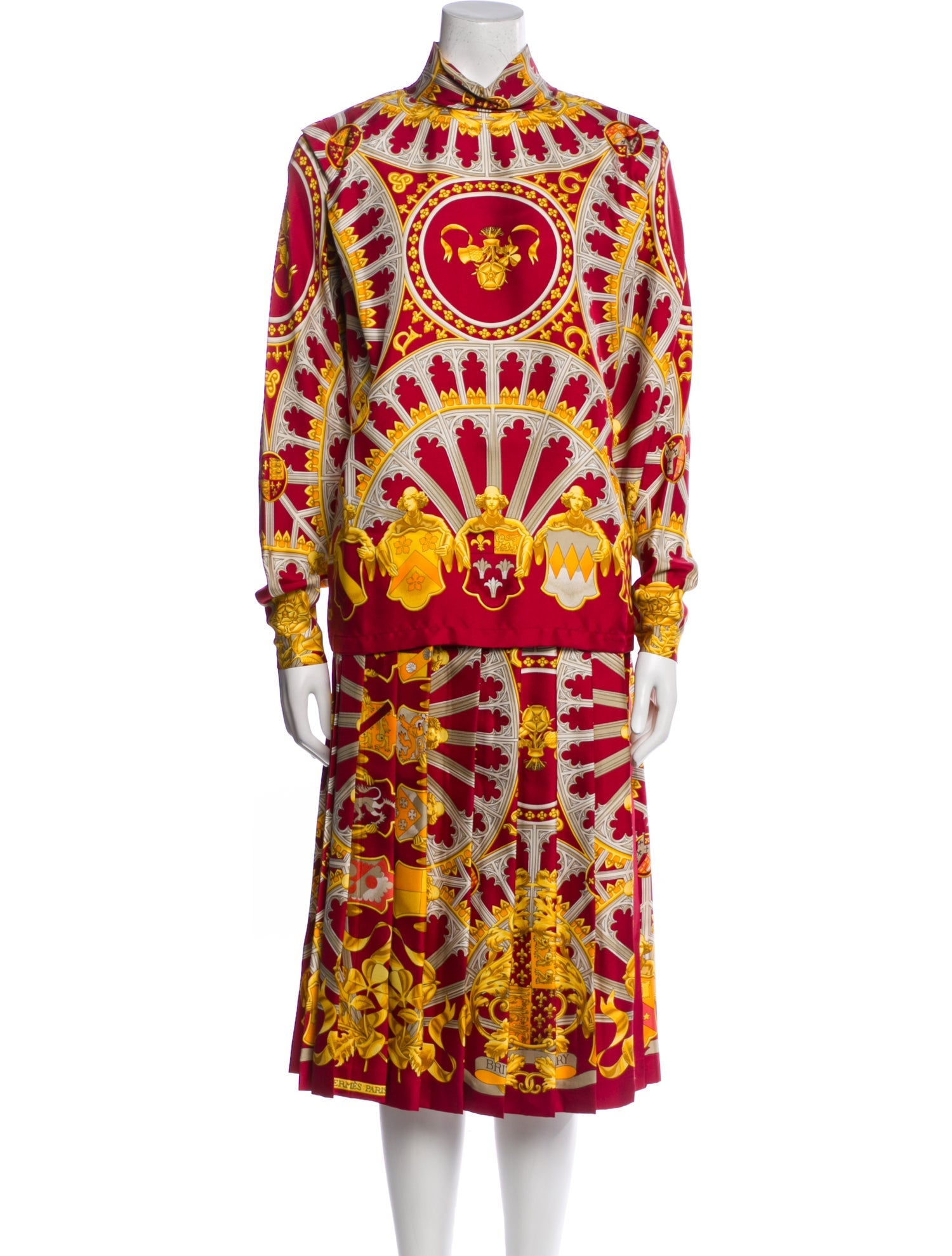 Hermès Silk Printed Skirt Set