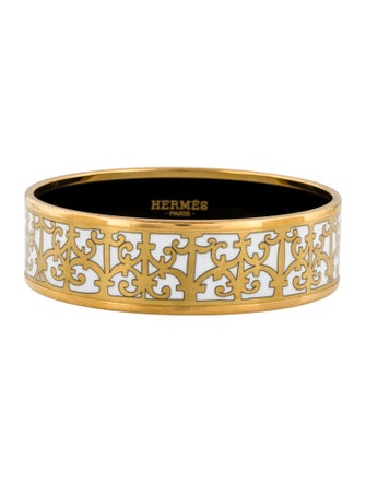 Hermès Enamel Wide Bangle Bracelet