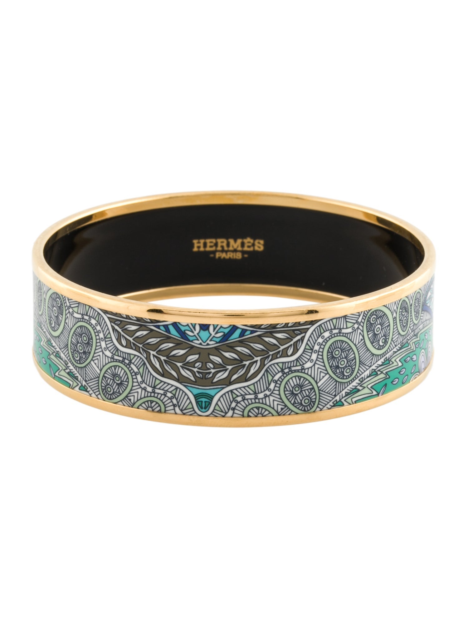 Hermès Wide Enamel Bangle Bracelet