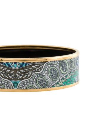 Hermès Wide Enamel Bangle Bracelet