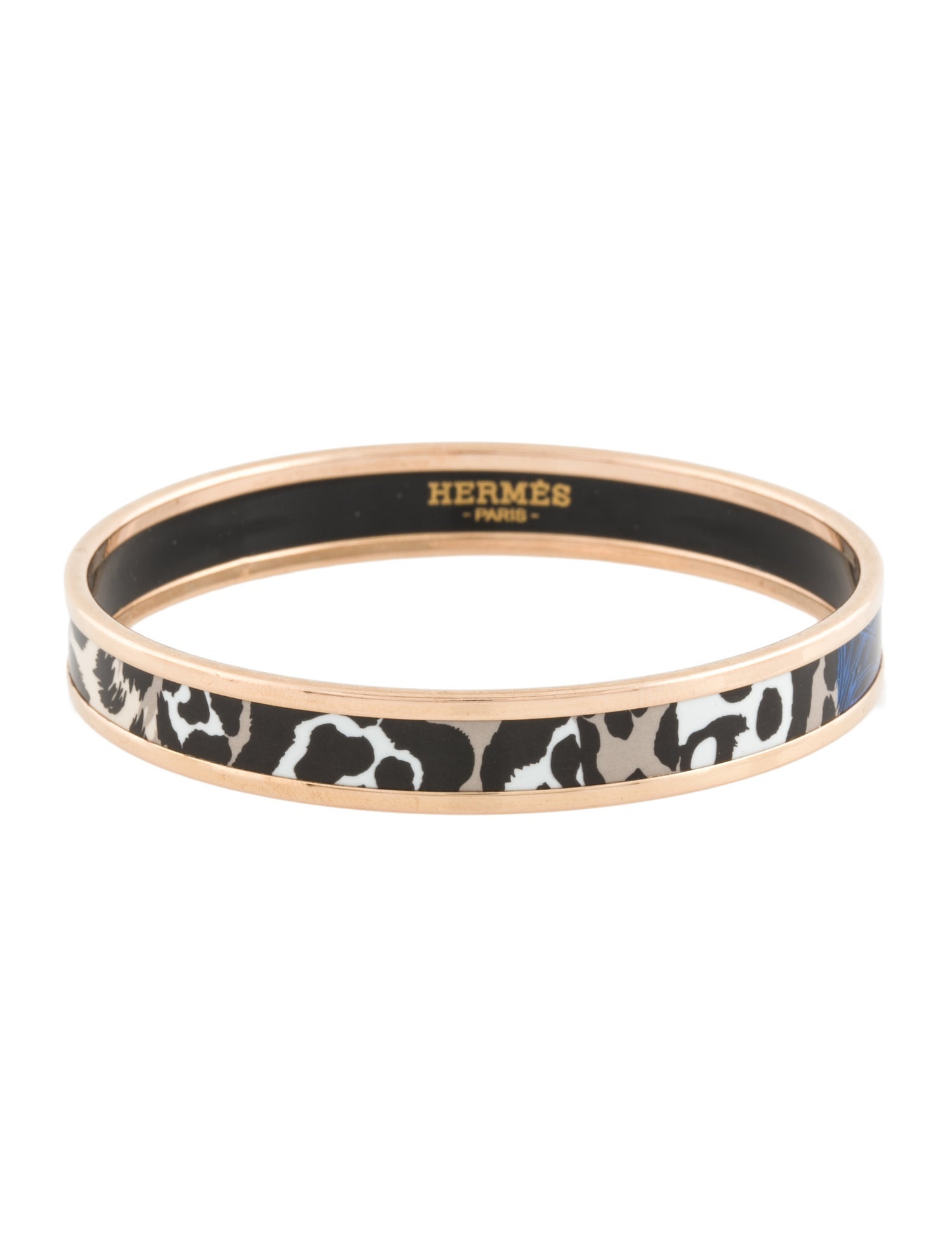 Hermès Narrow Enamel Bangle Bracelet
