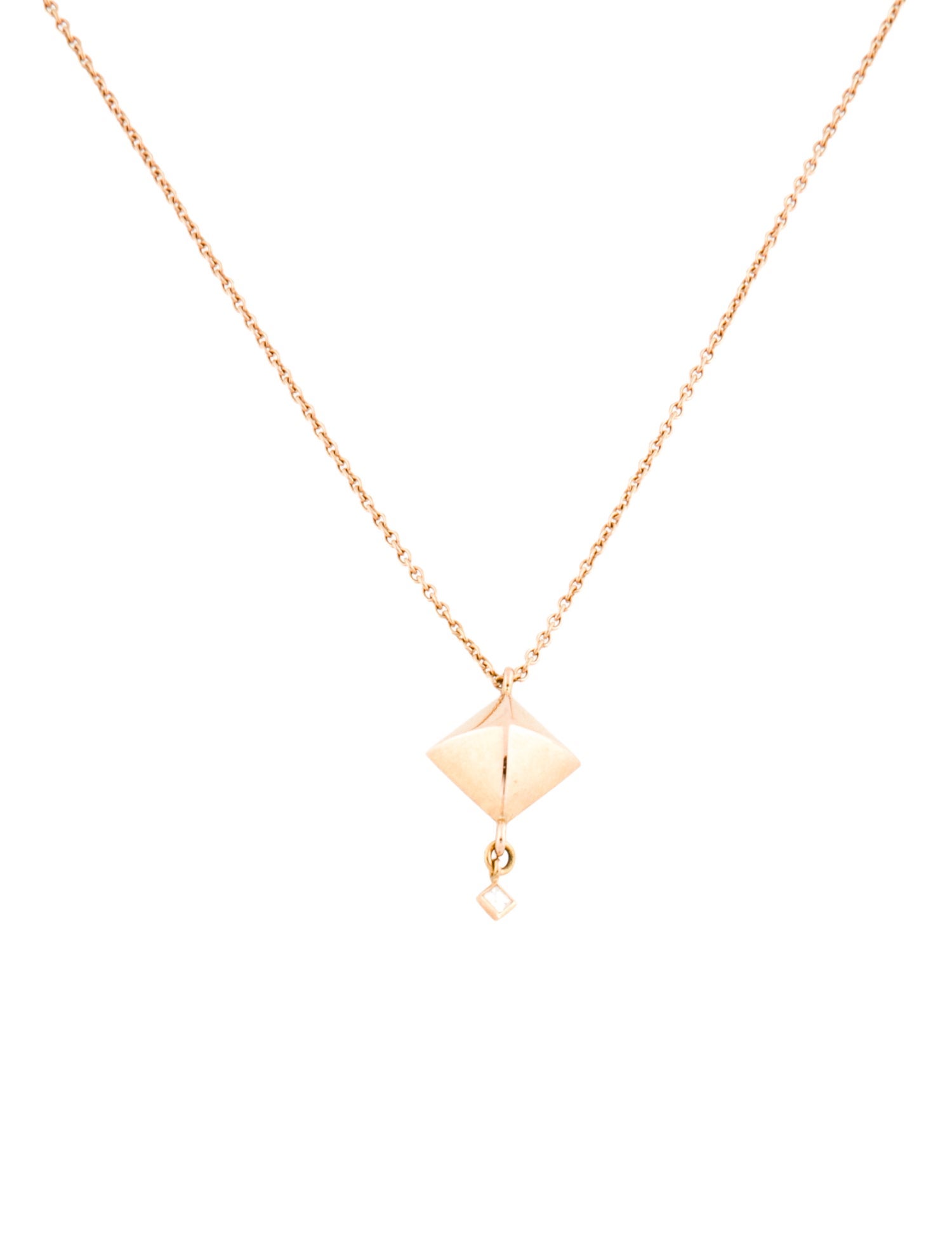 Hermès 18K Diamond Clou d'H Pendant Necklace