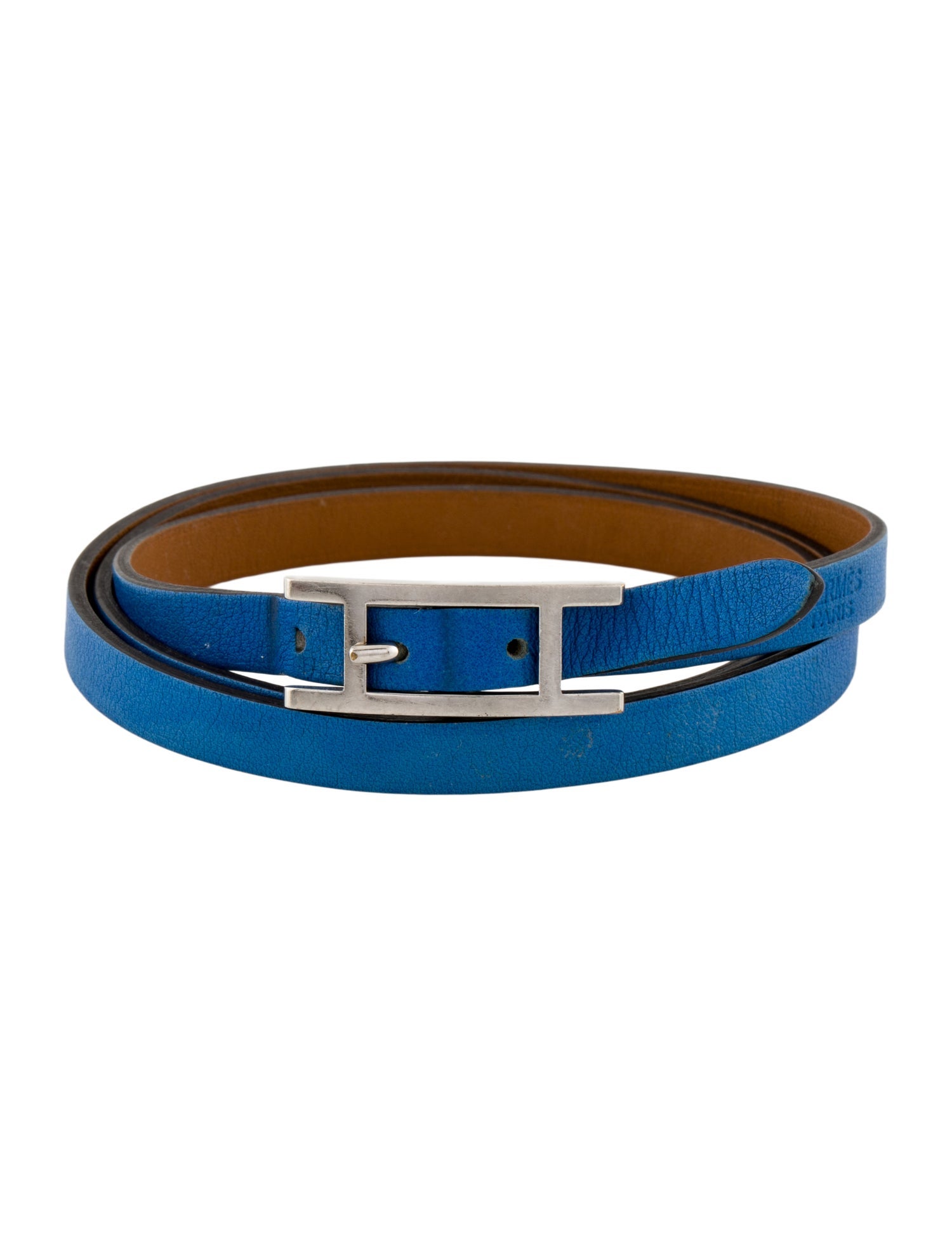 Hermès Leather Hapi 3MM Wrap Bracelet