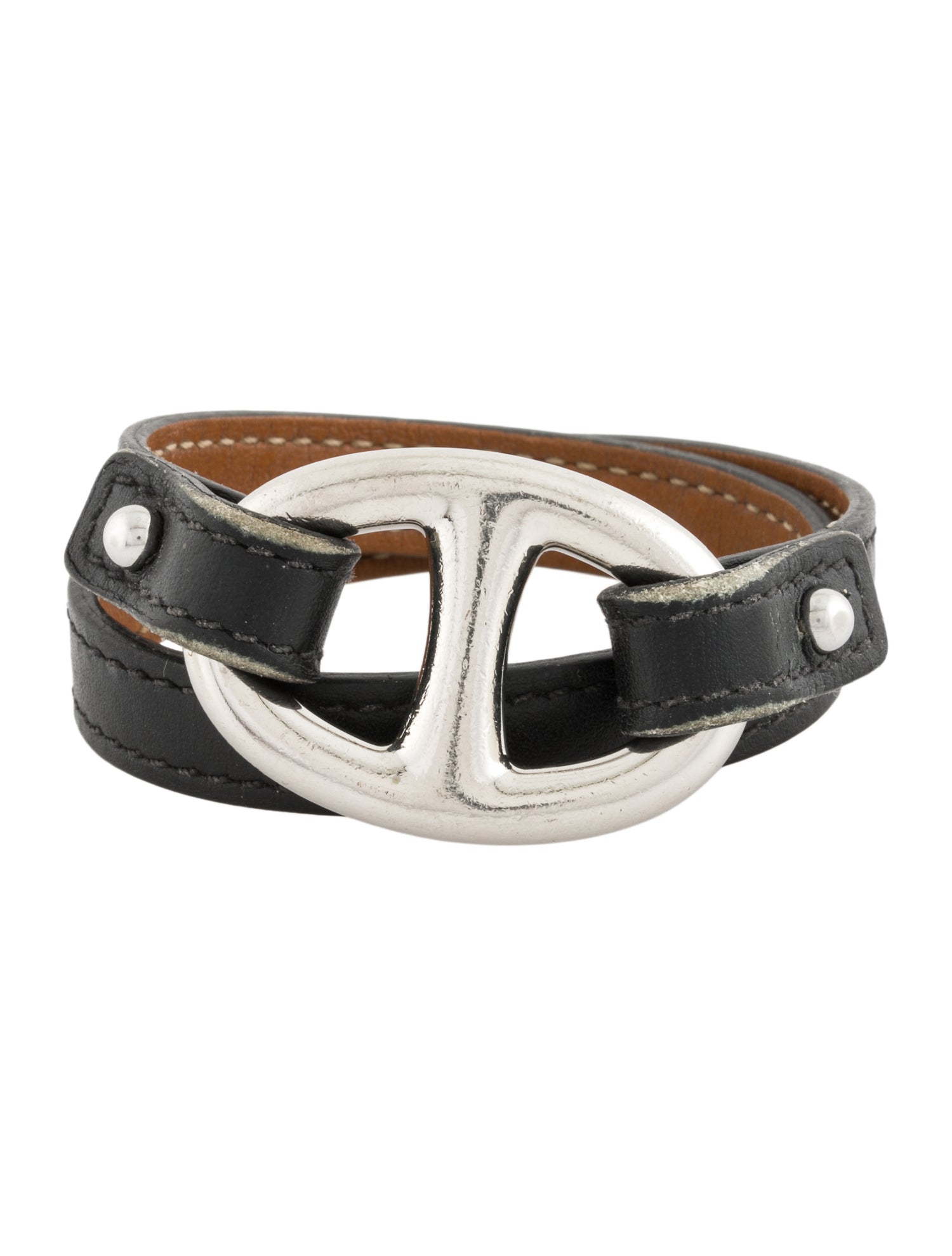 Hermès Leather Granville Double Tour Wrap Bracelet
