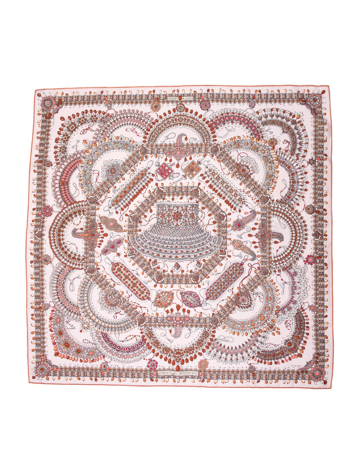 Hermès Parures Des Maharajas Silk Scarf