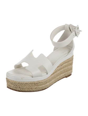 Hermès Elda Leather Espadrilles