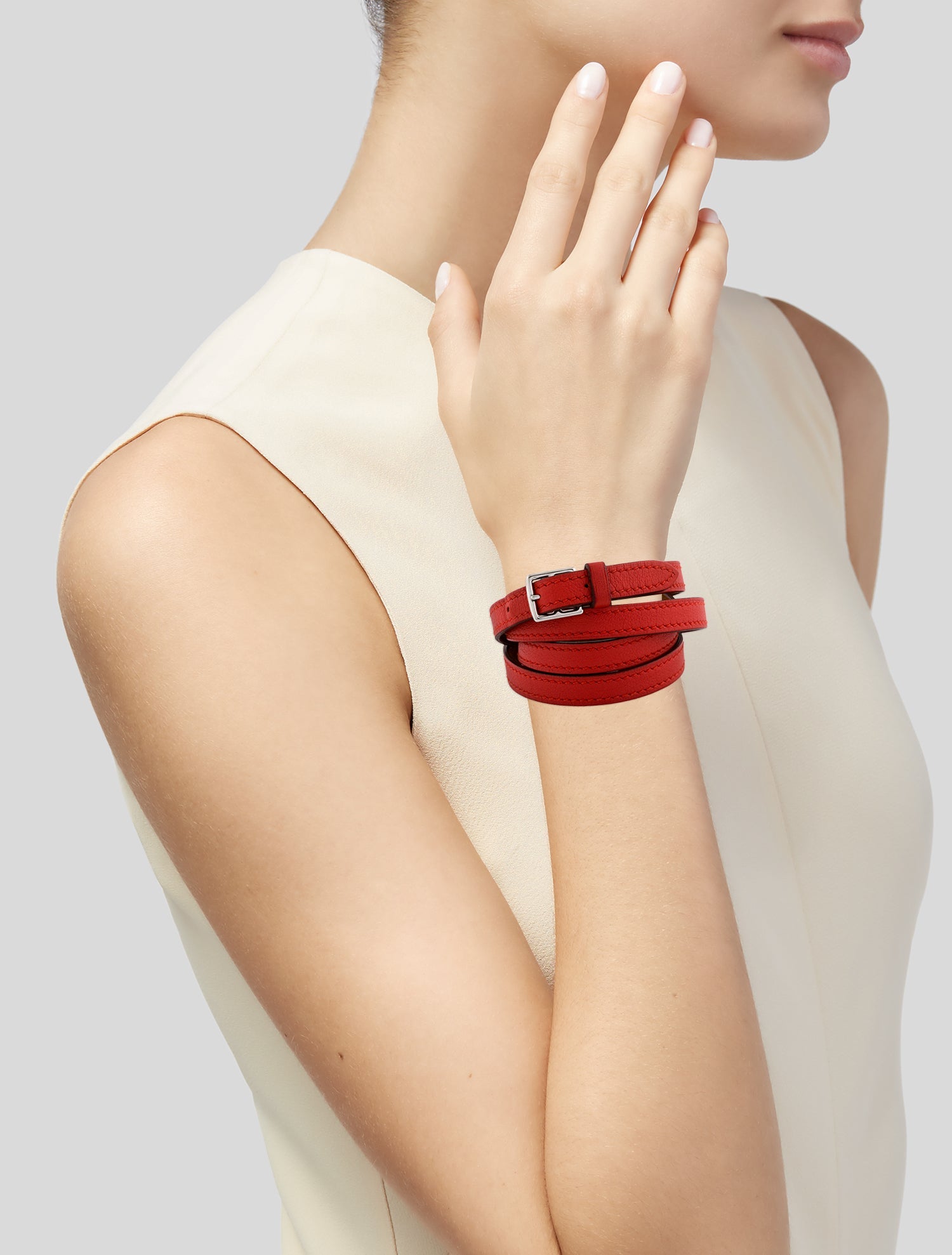 Hermès Leather Mini Etriviere 4 Tour Wrap Bracelet