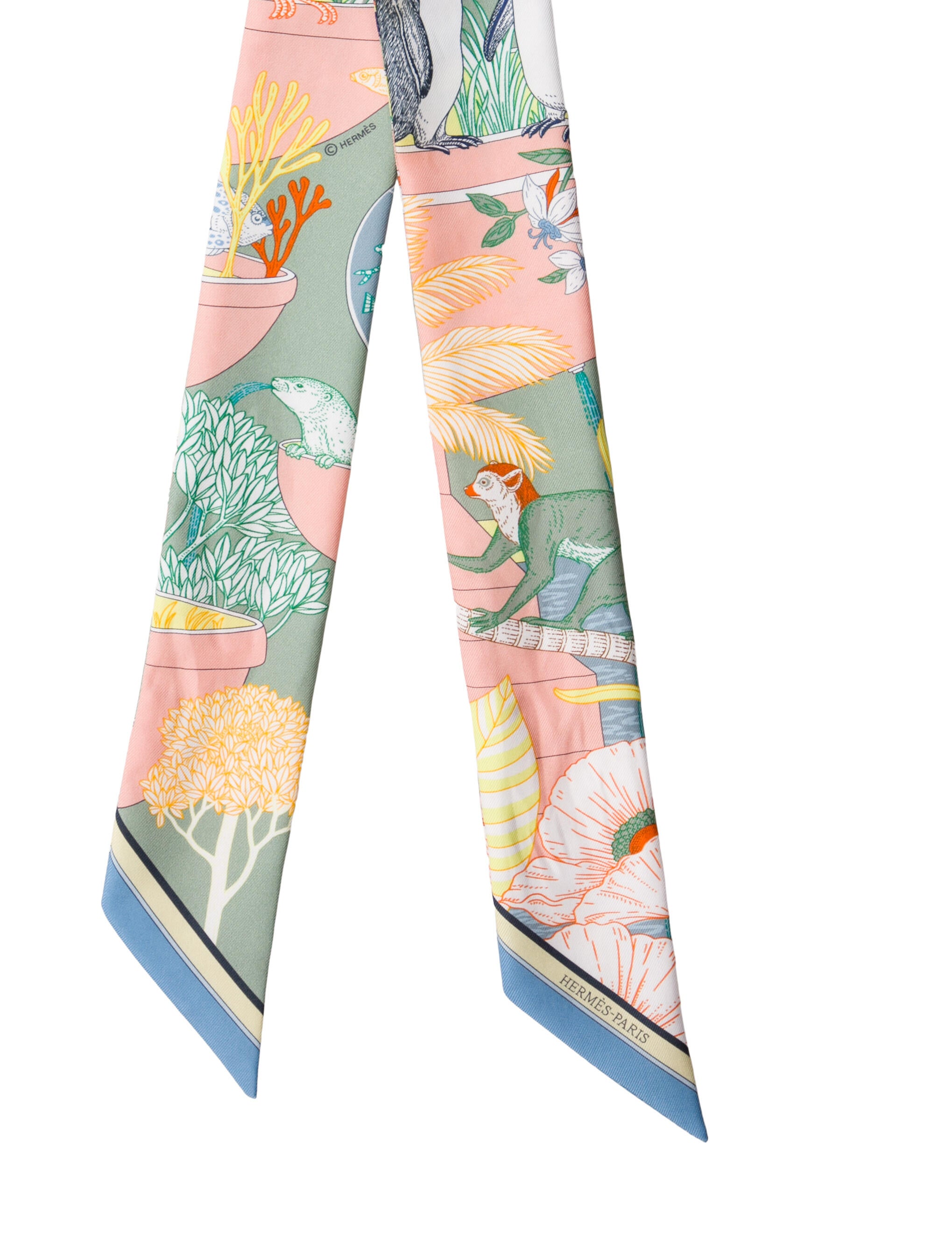 Hermès Precious Paradise Silk Twilly Scarf
