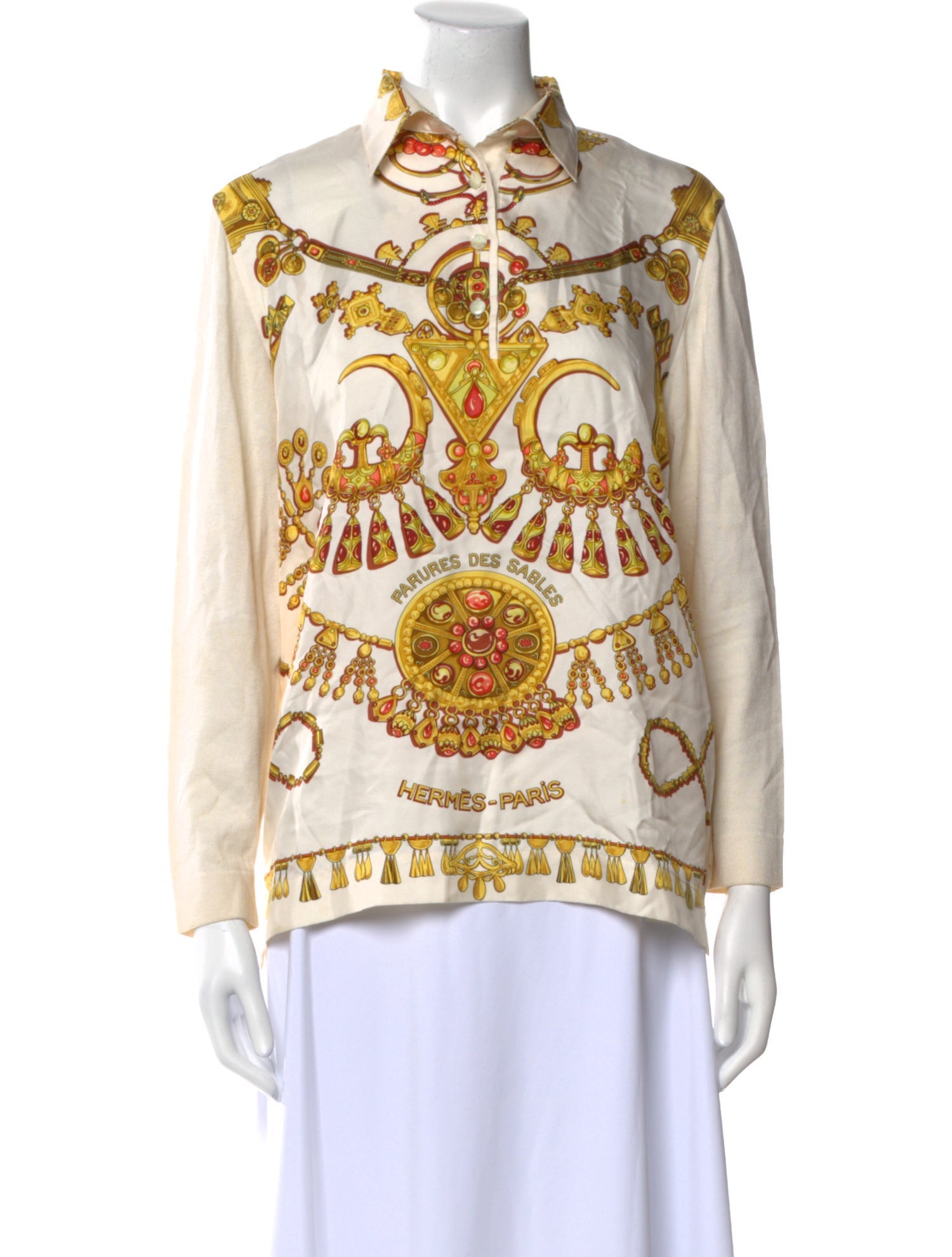 Hermès Silk Printed Blouse