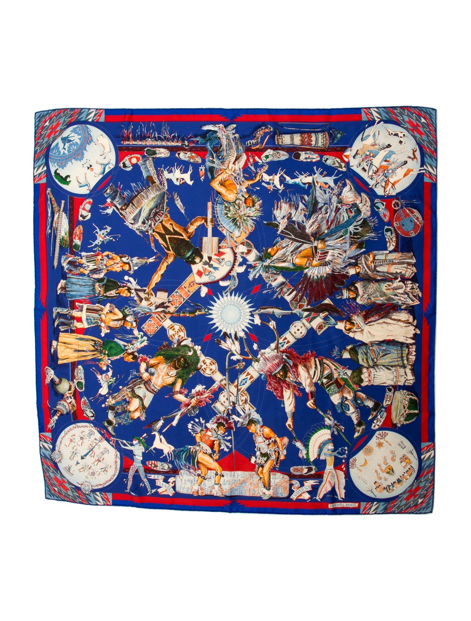 Hermès Les Danses Des Indiens Silk Scarf