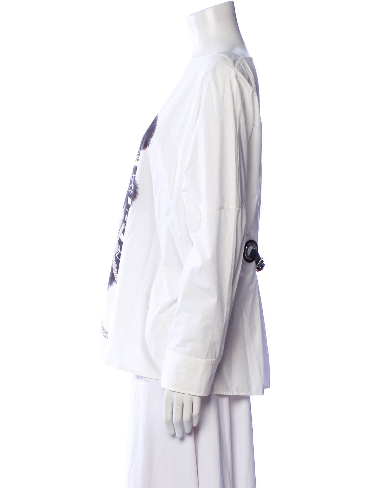 Hermès Graphic Print One-Shoulder Blouse