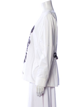 Hermès Graphic Print One-Shoulder Blouse