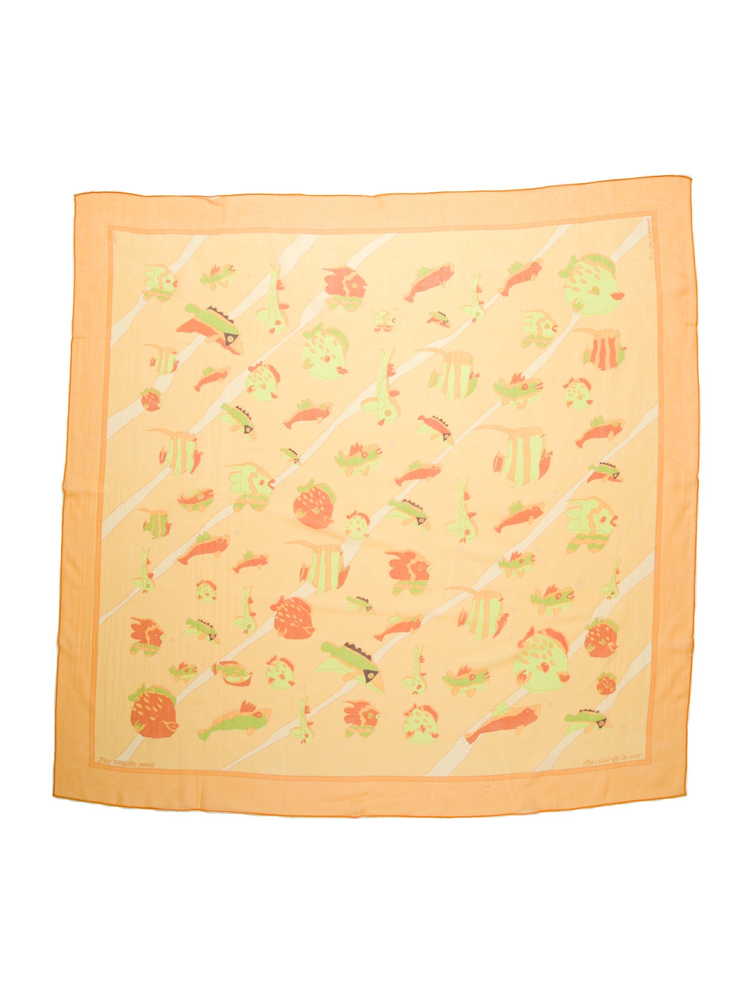 Hermès Au Clair de la Mer Mousseline Silk Scarf