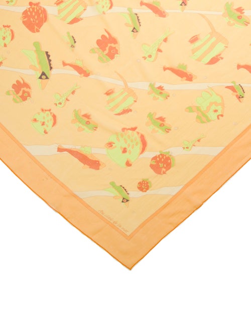 Hermès Au Clair de la Mer Mousseline Silk Scarf
