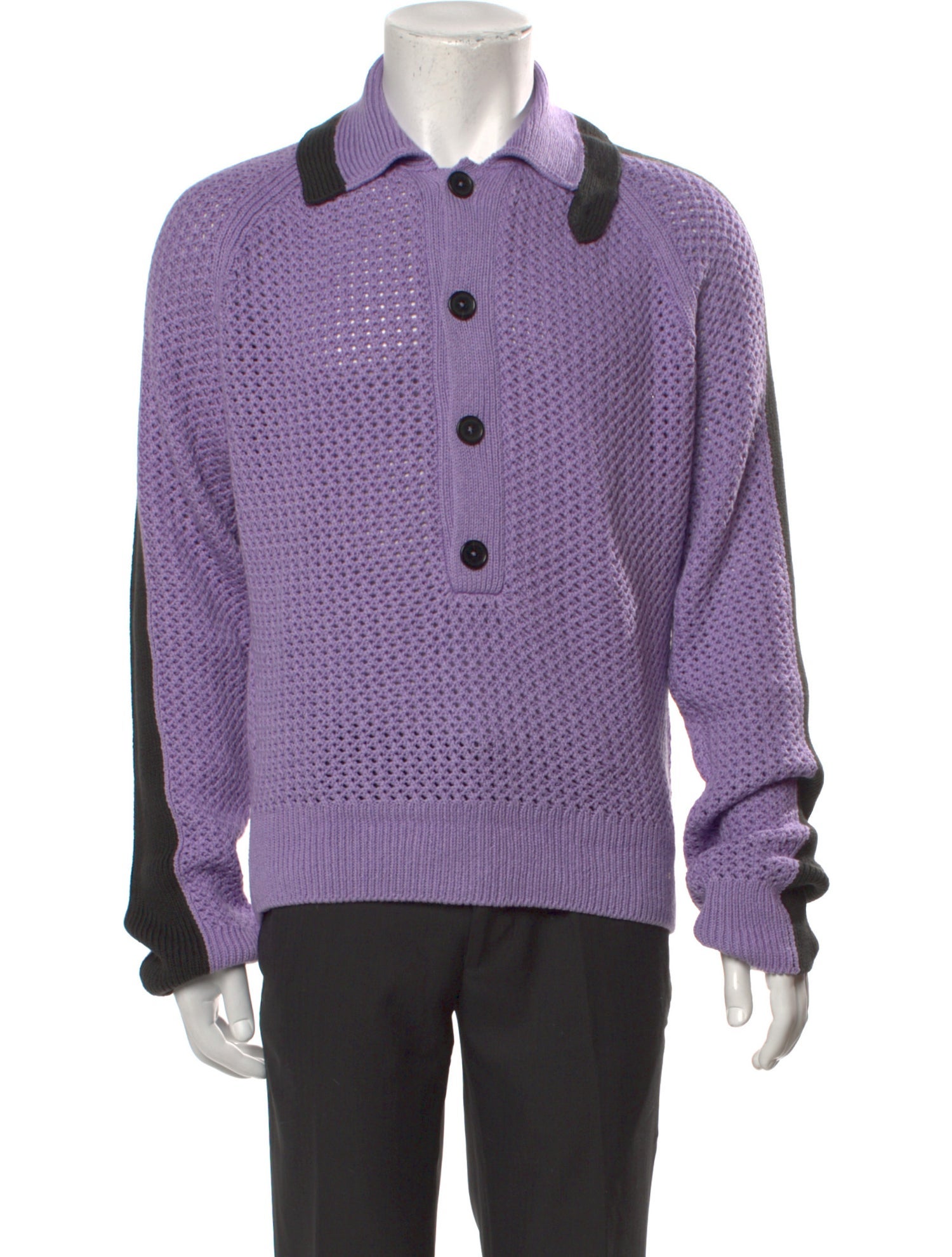 Hermès Striped Collar Polo Sweater