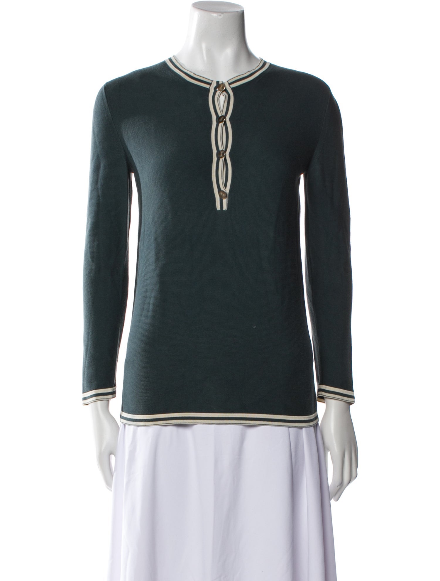 Hermès V-Neck Long Sleeve Sweatshirt