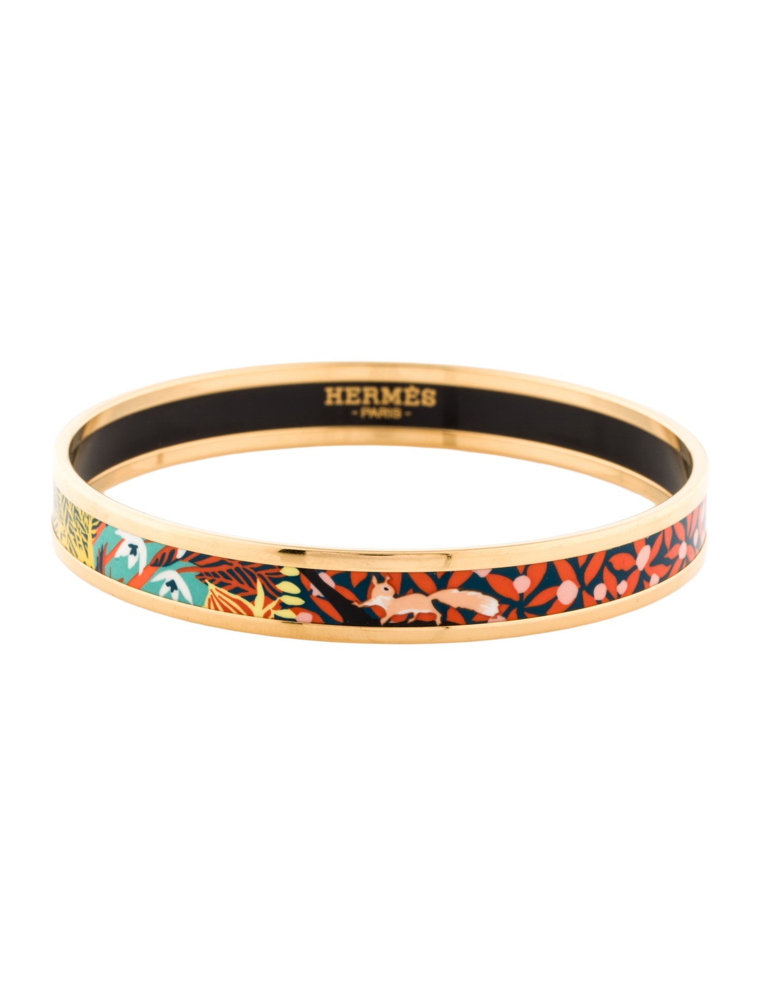 Hermès Narrow Enamel Bangle Bracelet