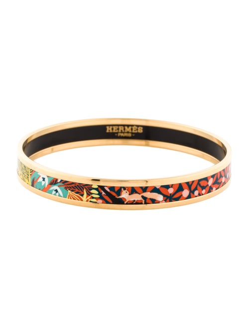 Hermès Narrow Enamel Bangle Bracelet
