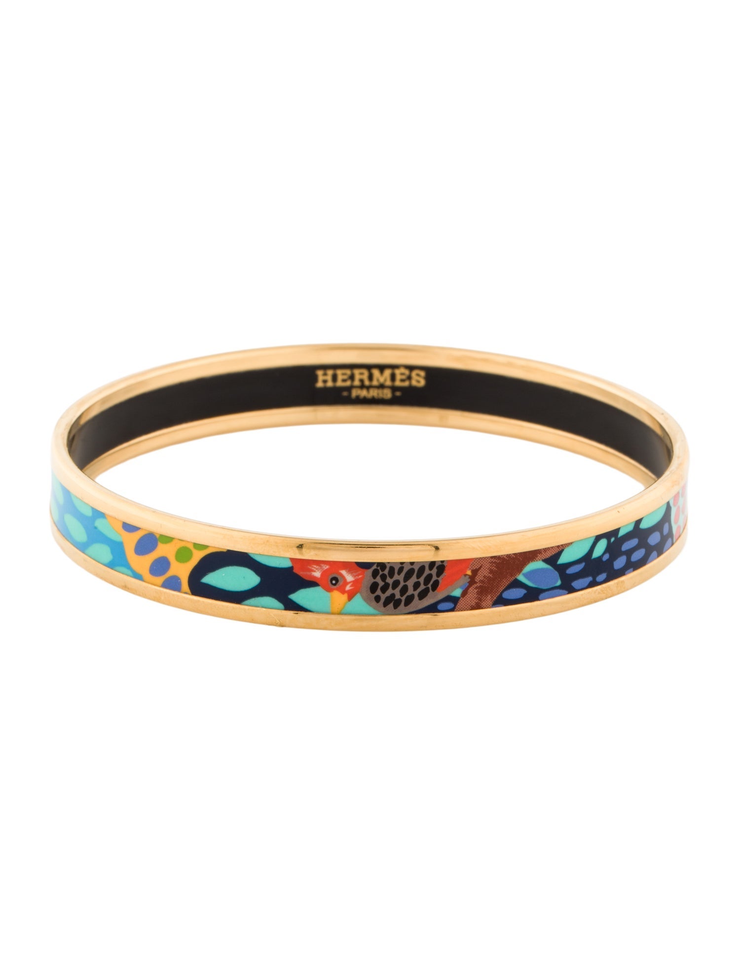 Hermès Narrow Enamel Bangle Bracelet