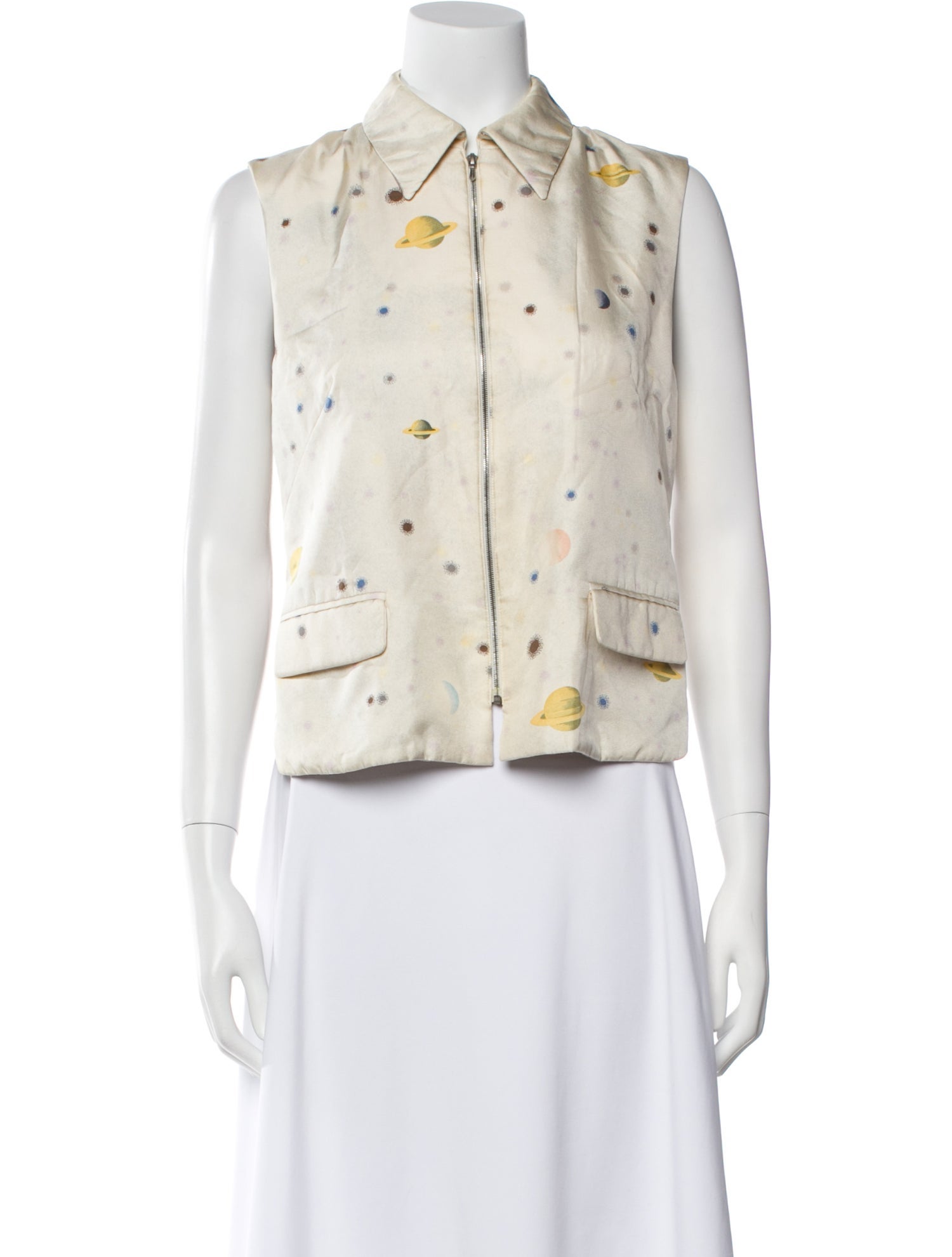 Hermès Silk Printed Button-Up Top