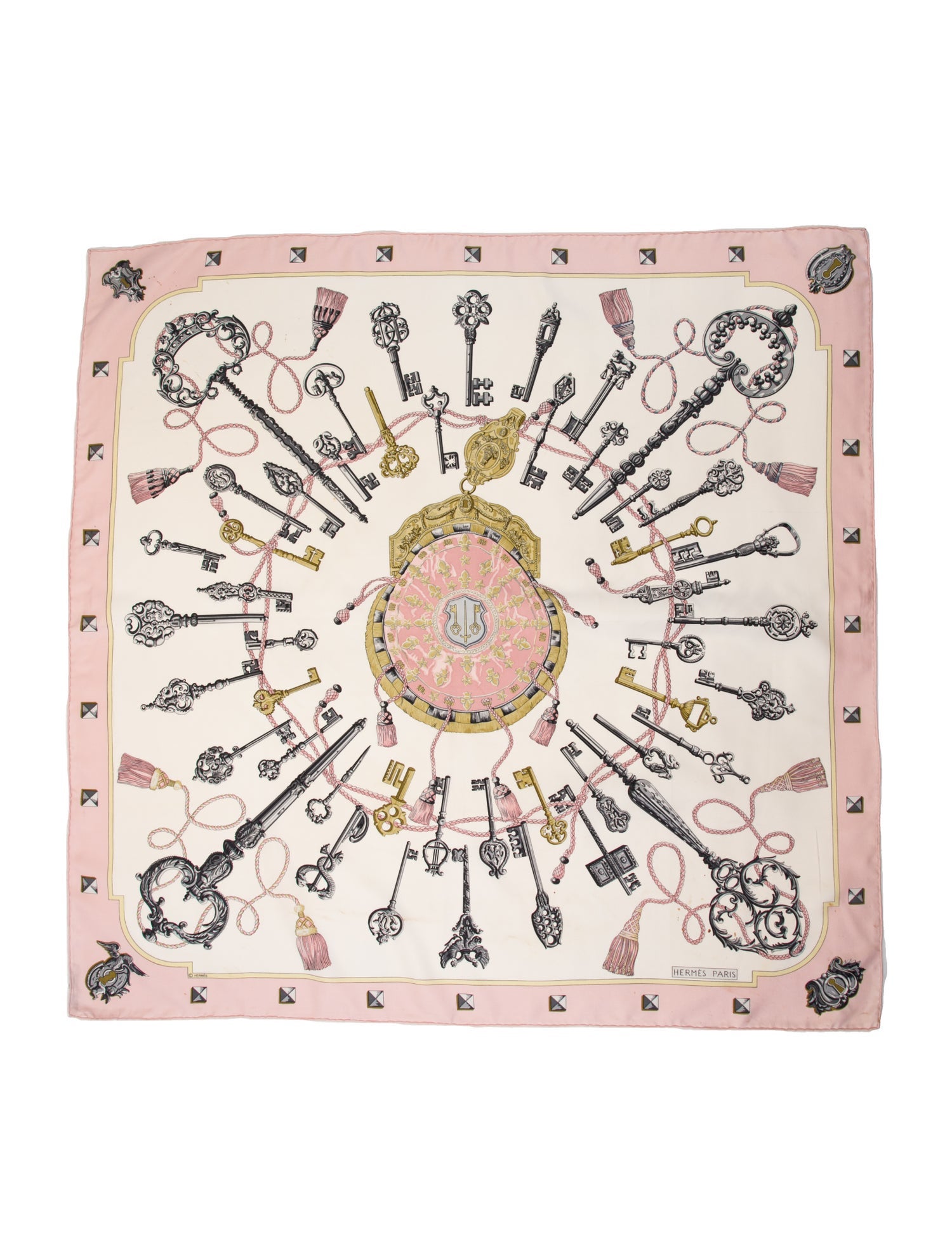Hermès Les Clés Silk Scarf