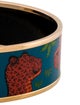 Hermès Wide Enamel 'Les Léopards Folk' Bangle Bracelet