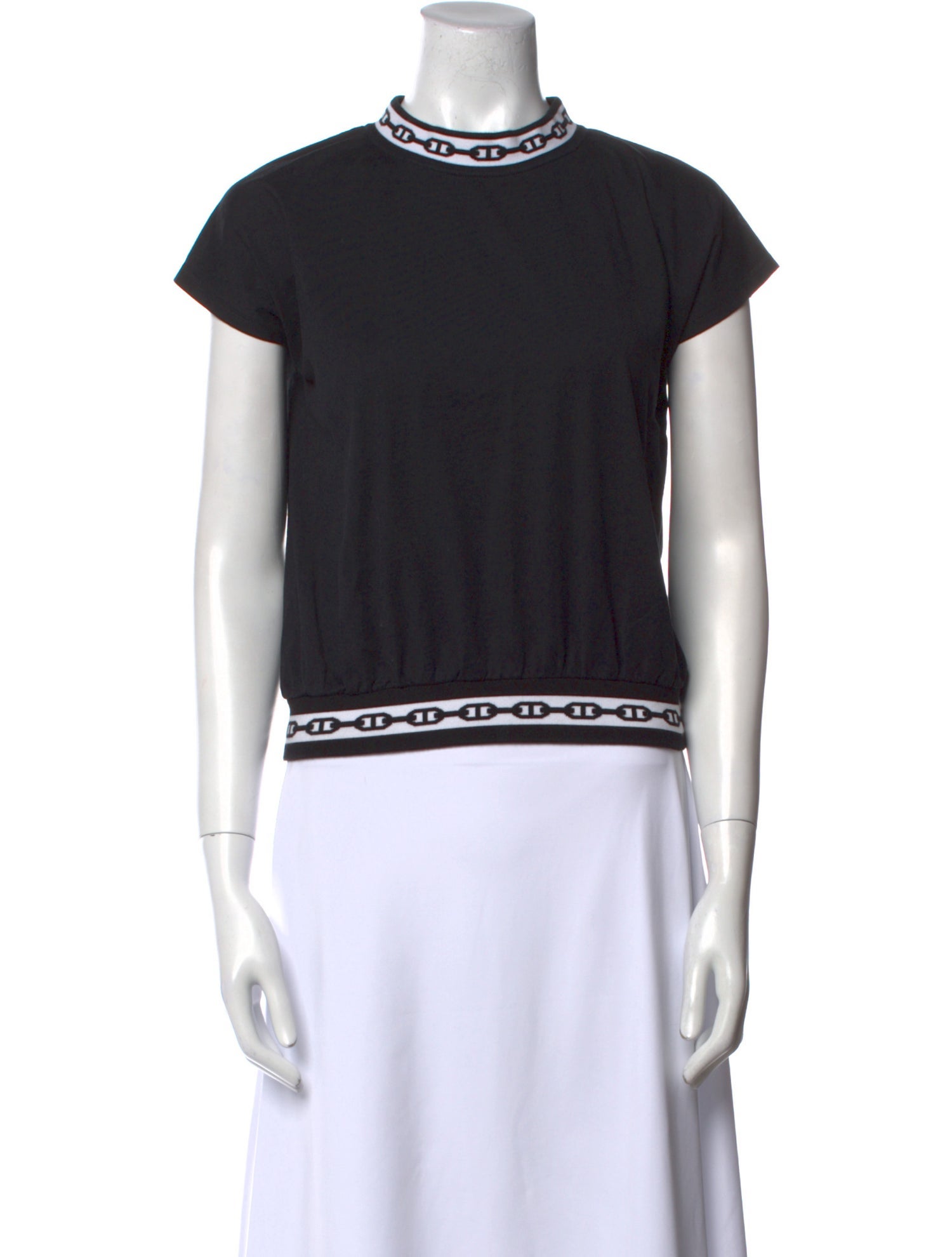 Hermès Mock Neck Short Sleeve Top