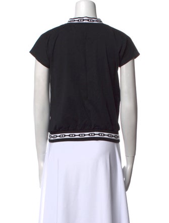 Hermès Mock Neck Short Sleeve Top