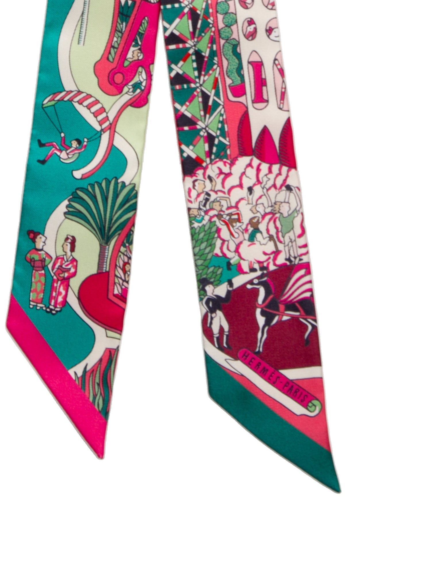 Hermès Exposition Universell Silk Twilly Scarf
