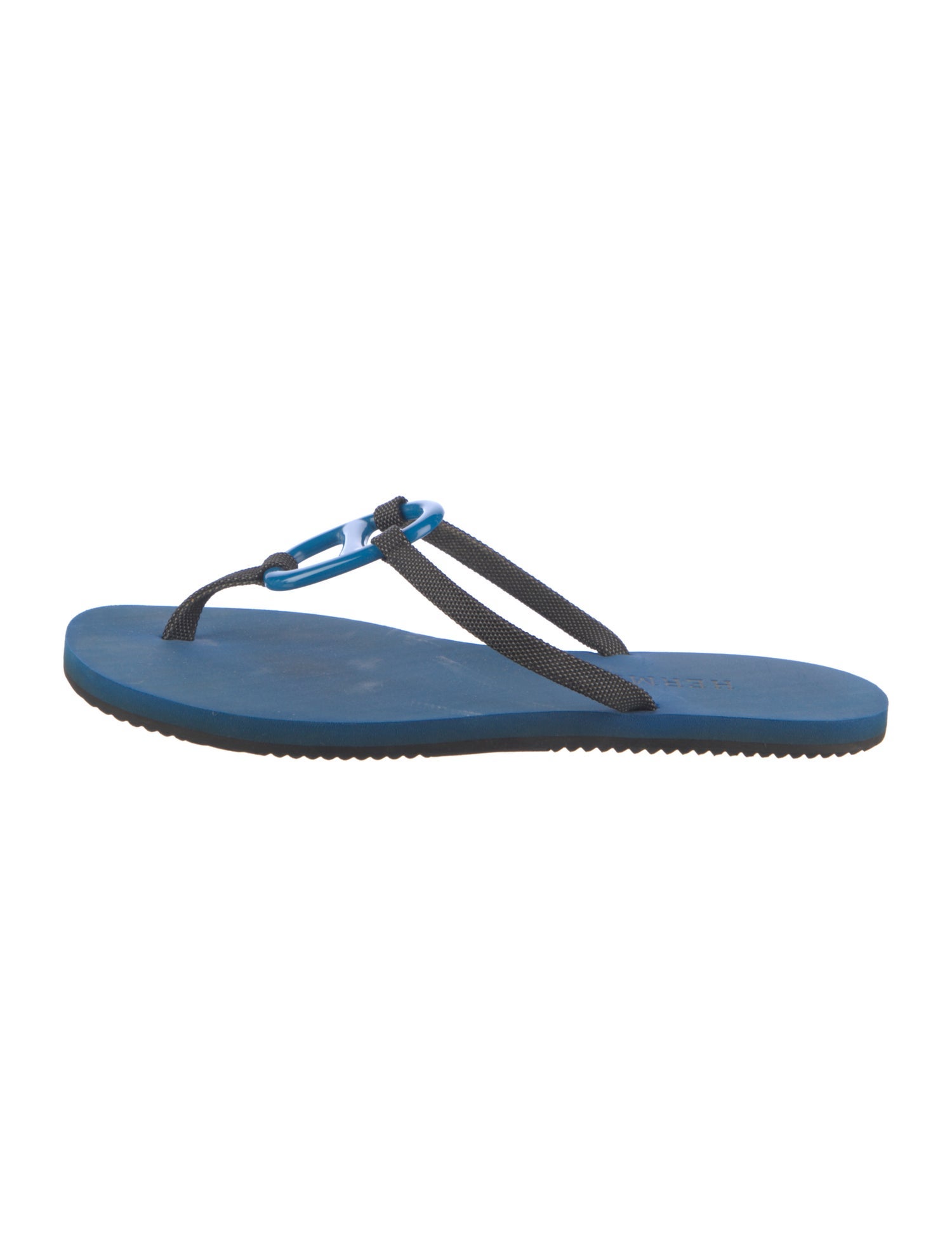 Hermès Kala Nera Chaîne d'Ancre Insignia Flip Flops