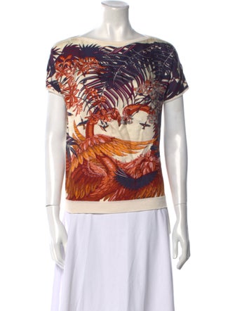 Hermès Printed Bateau Neckline T-Shirt