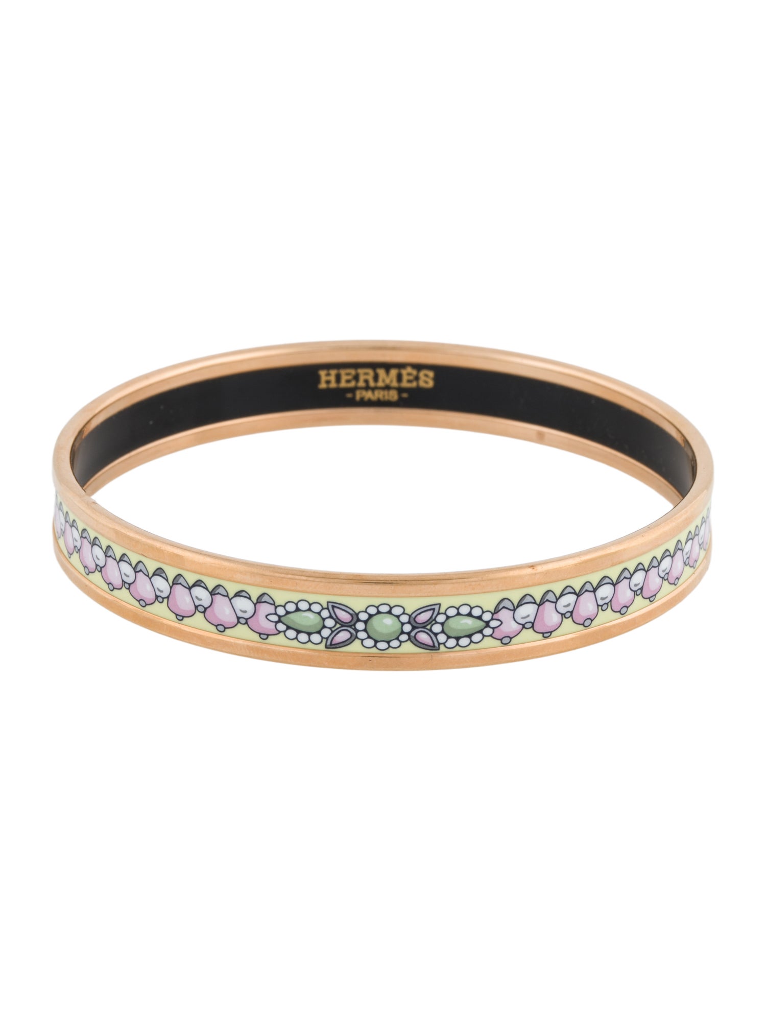 Hermès Enamel Narrow Bangle Bracelet