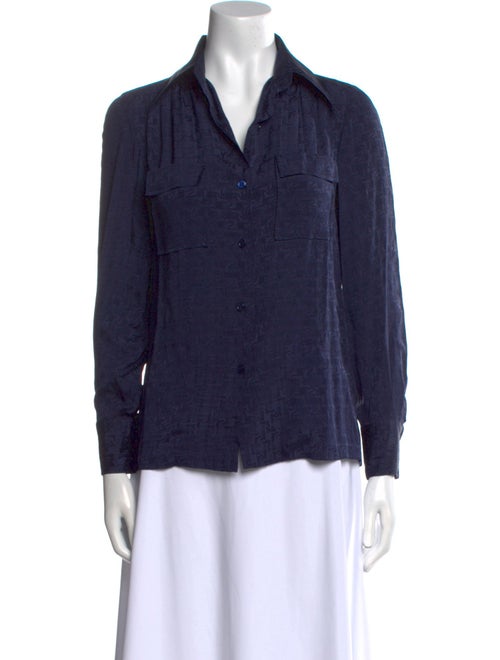 Hermès Long Sleeve Button-Up Top