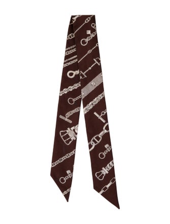 Hermès Chaines et Gourmettes Silk Twilly Scarf